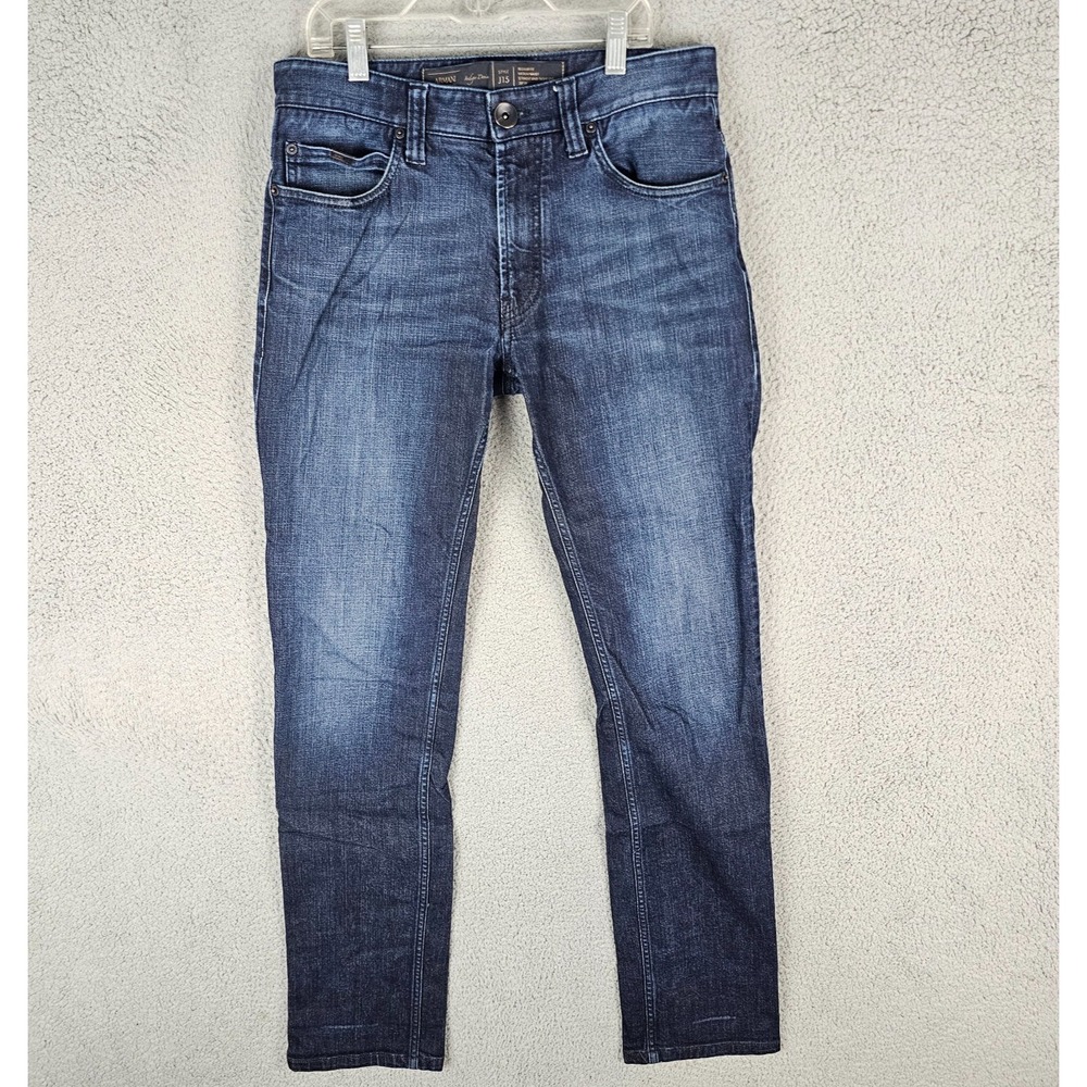Armani Collezioni J15 Jeans Mens 30 Blue Indigo Blue Stretch Zip Fly Regular Fit
